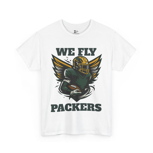 We Fly High Green Bay Packers Unisex Heavy Cotton Shirt NFL Football Fans Gift Tee