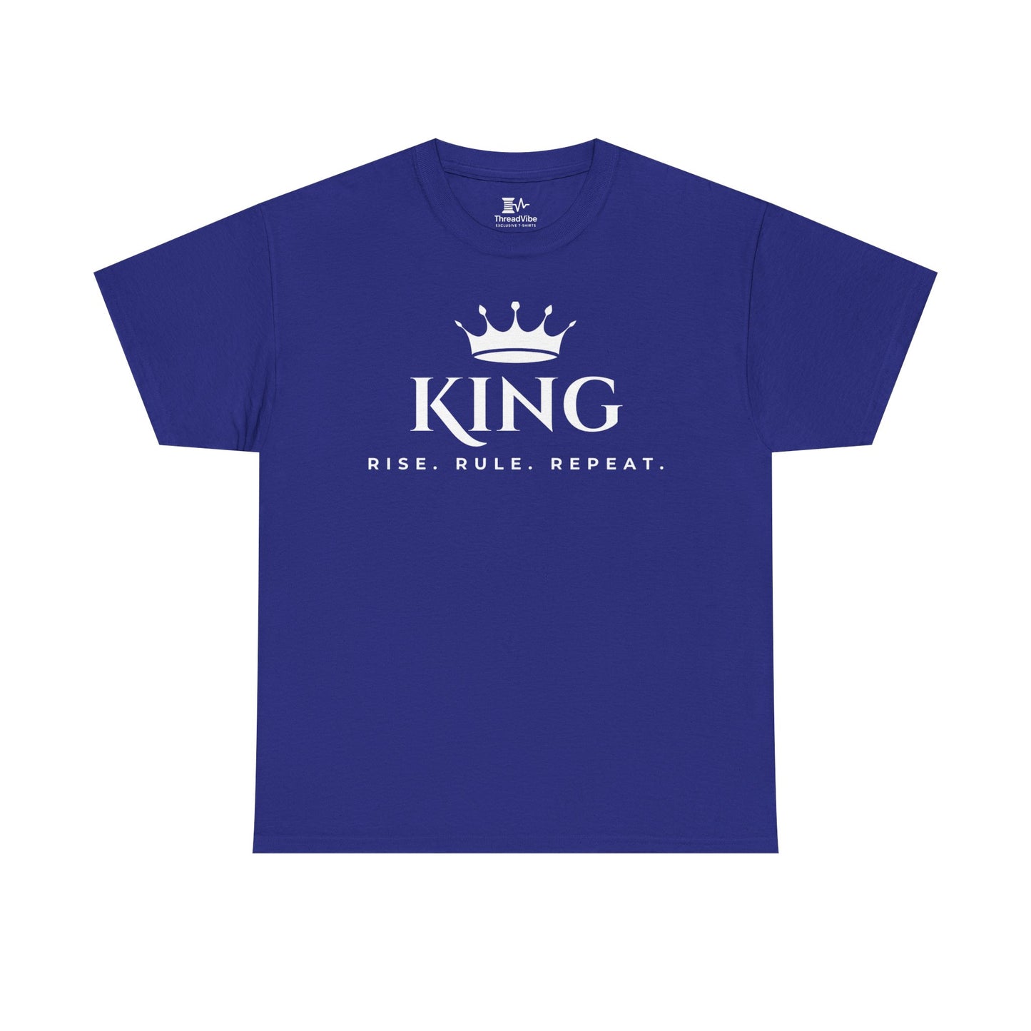 KING - Rise Rule Repeat White Text Tee