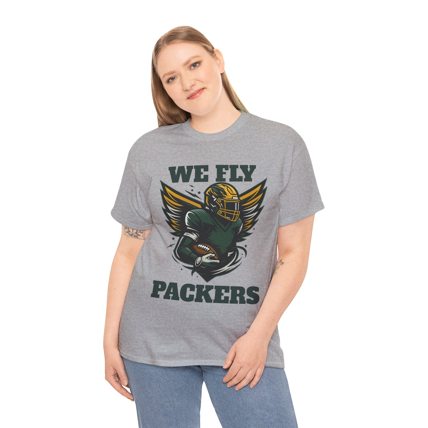 We Fly High Green Bay Packers Unisex Heavy Cotton Shirt NFL Football Fans Gift Tee