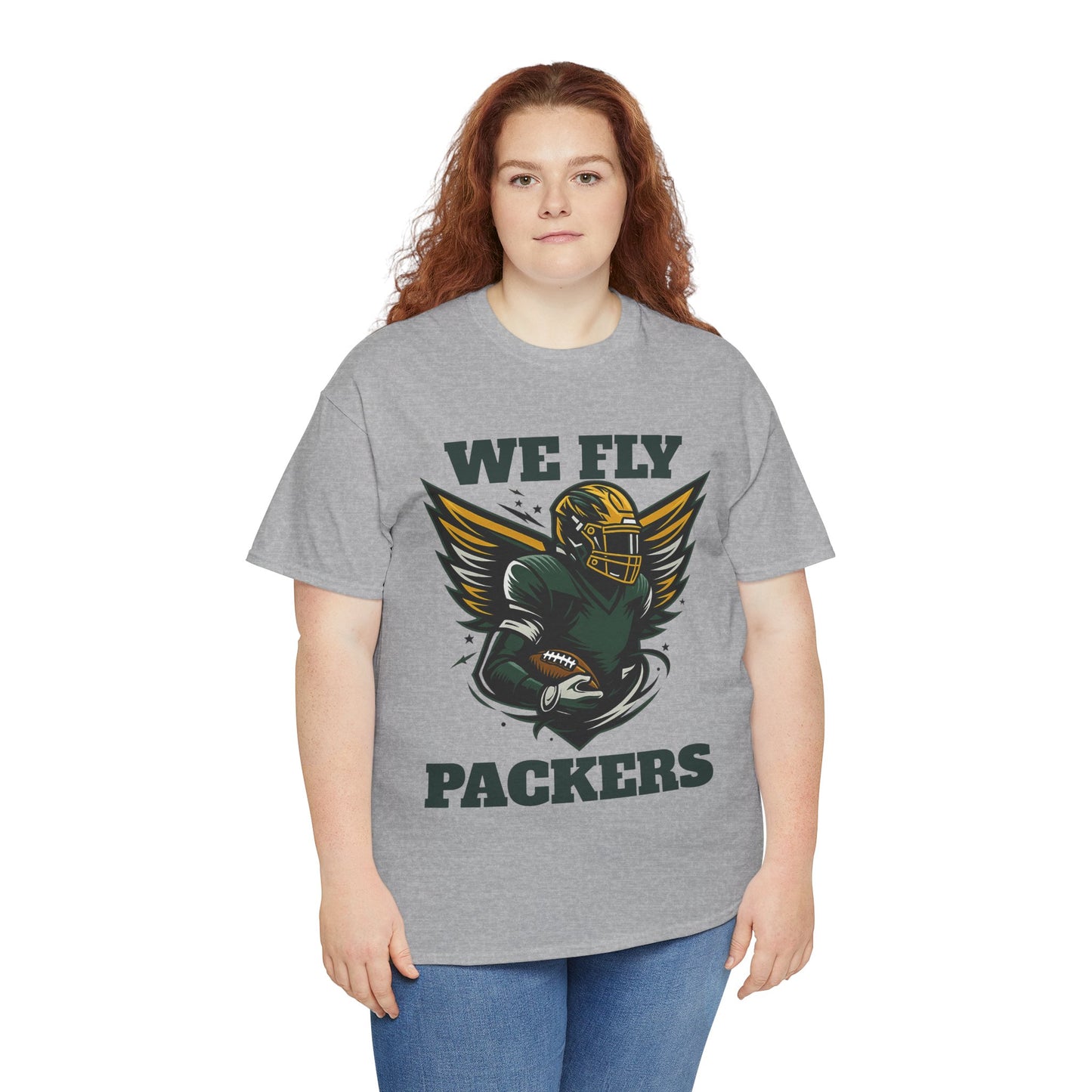 We Fly High Green Bay Packers Unisex Heavy Cotton Shirt NFL Football Fans Gift Tee