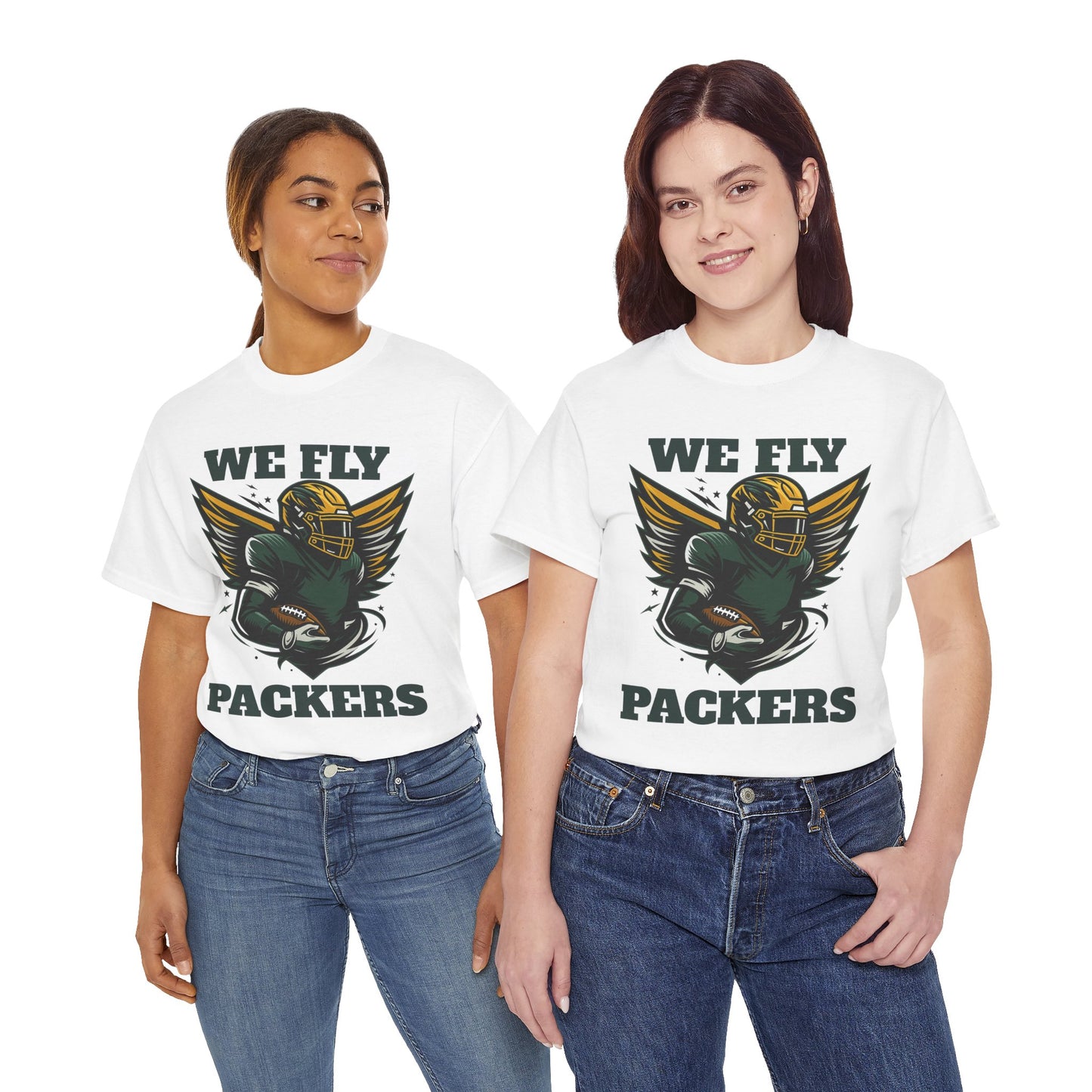 We Fly High Green Bay Packers Unisex Heavy Cotton Shirt NFL Football Fans Gift Tee