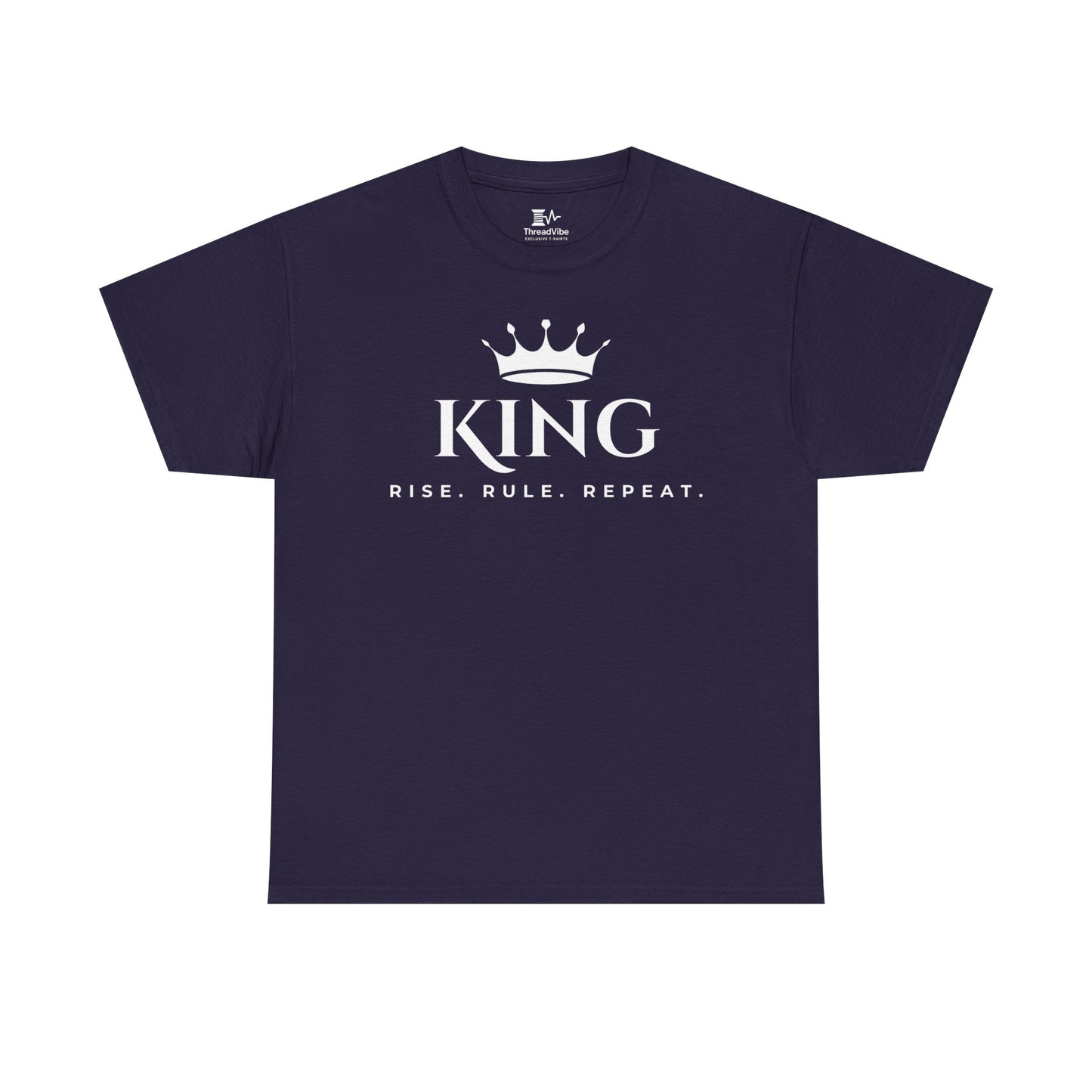 KING - Rise Rule Repeat White Text Tee