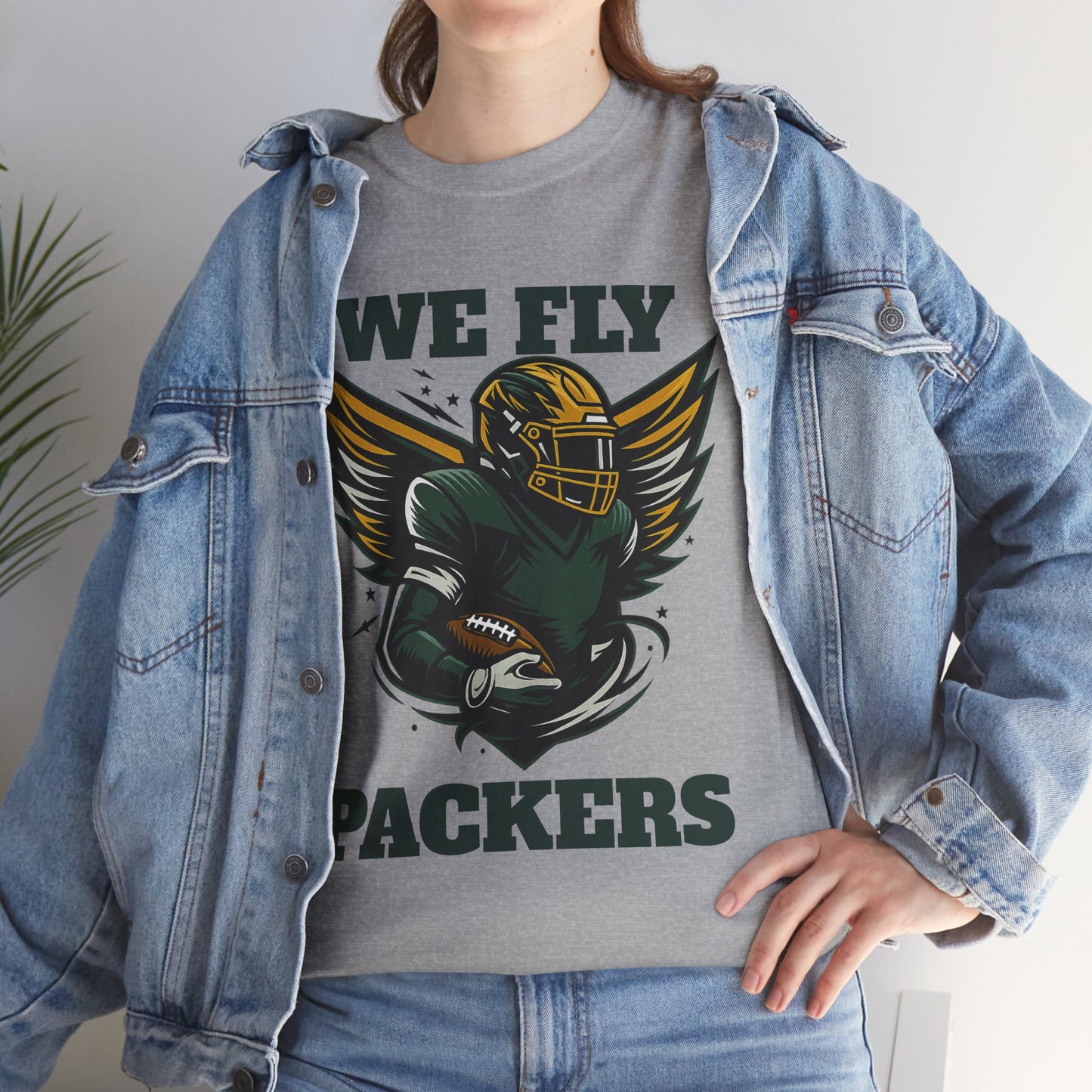 We Fly High Green Bay Packers Unisex Heavy Cotton Shirt NFL Football Fans Gift Tee