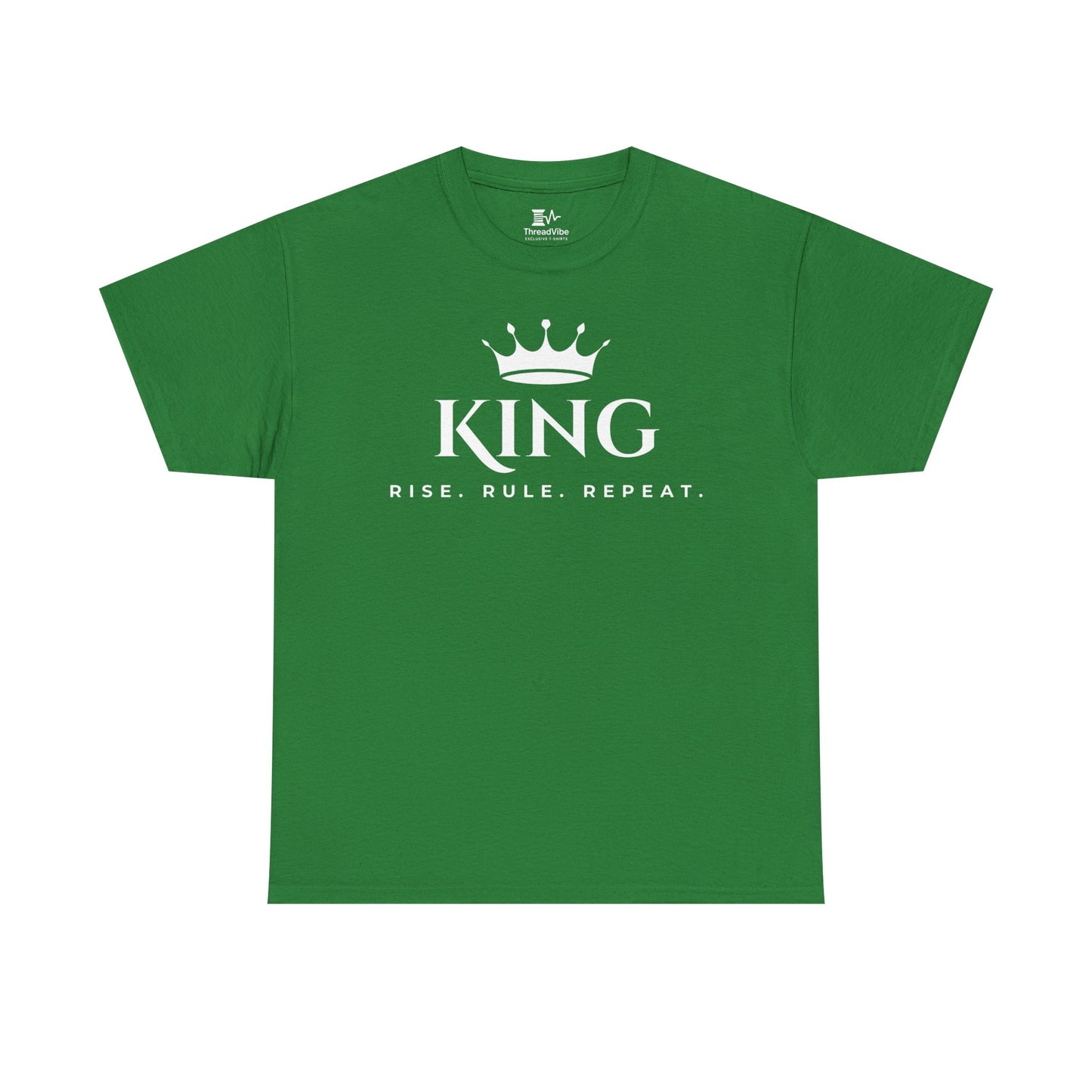 KING - Rise Rule Repeat White Text Tee