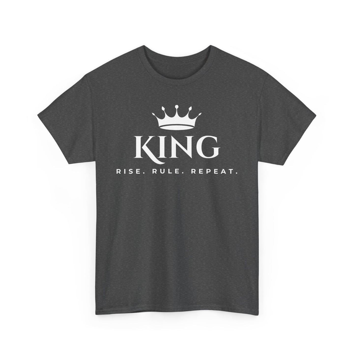 KING - Rise Rule Repeat White Text Tee