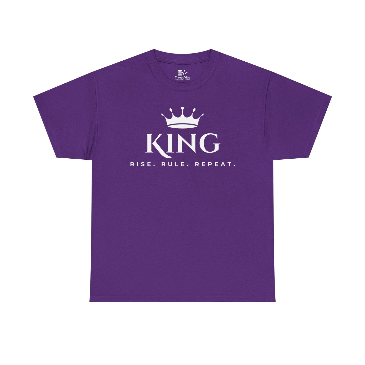 KING - Rise Rule Repeat White Text Tee