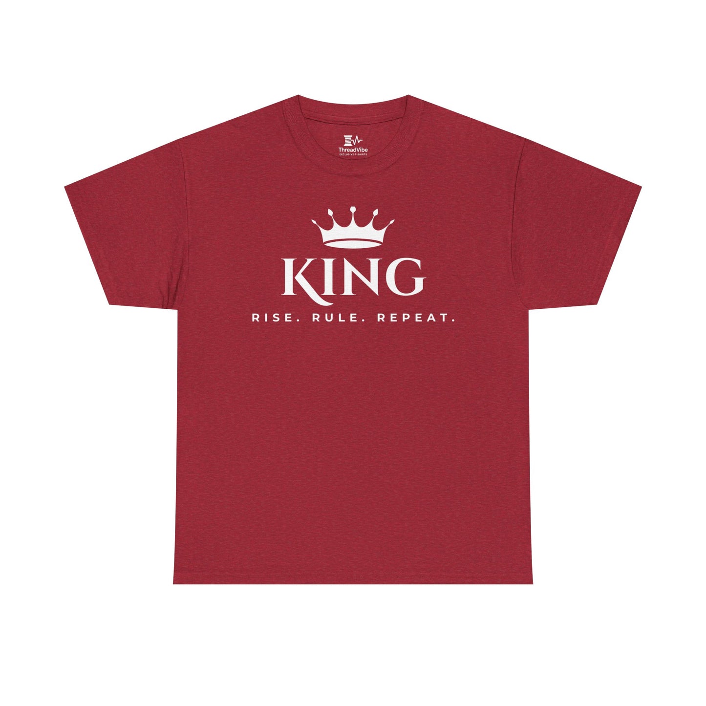 KING - Rise Rule Repeat White Text Tee