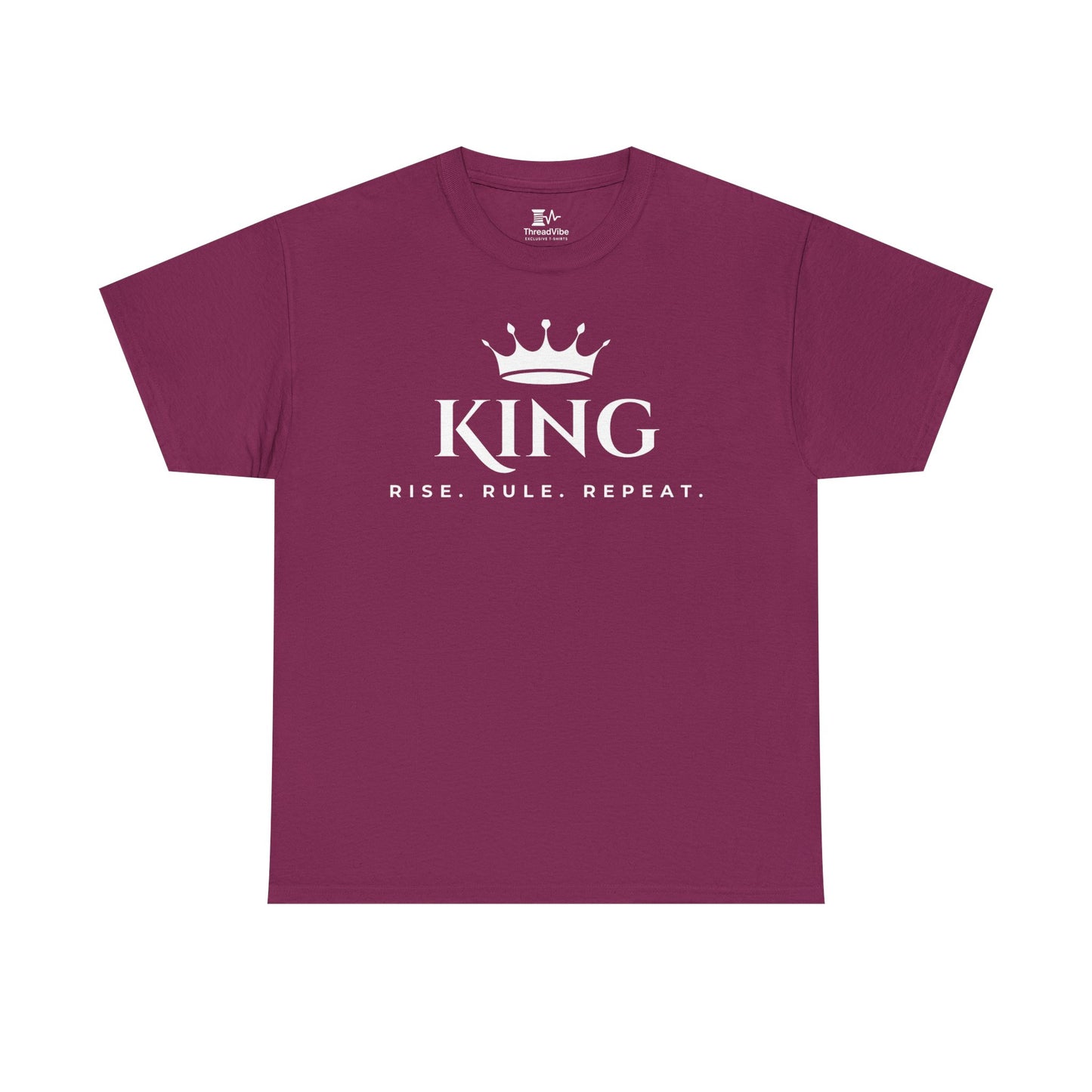 KING - Rise Rule Repeat White Text Tee