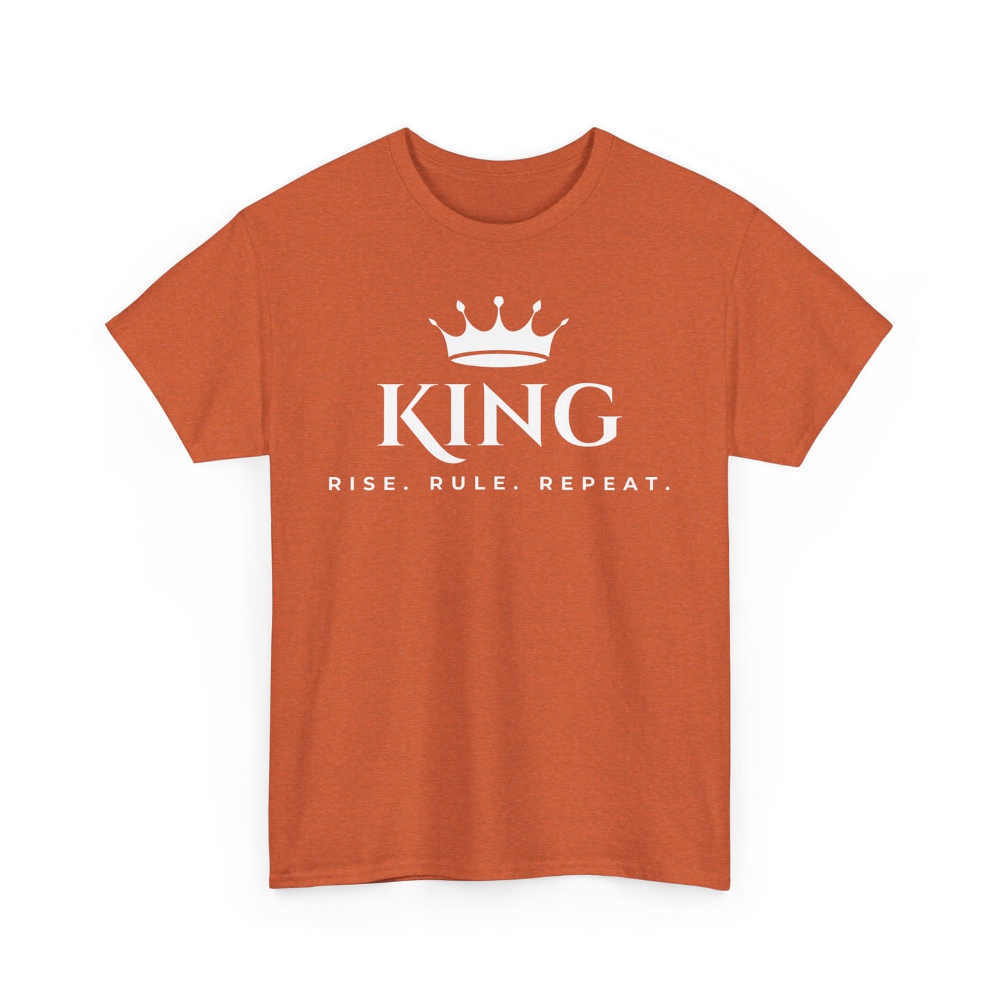 KING - Rise Rule Repeat White Text Tee