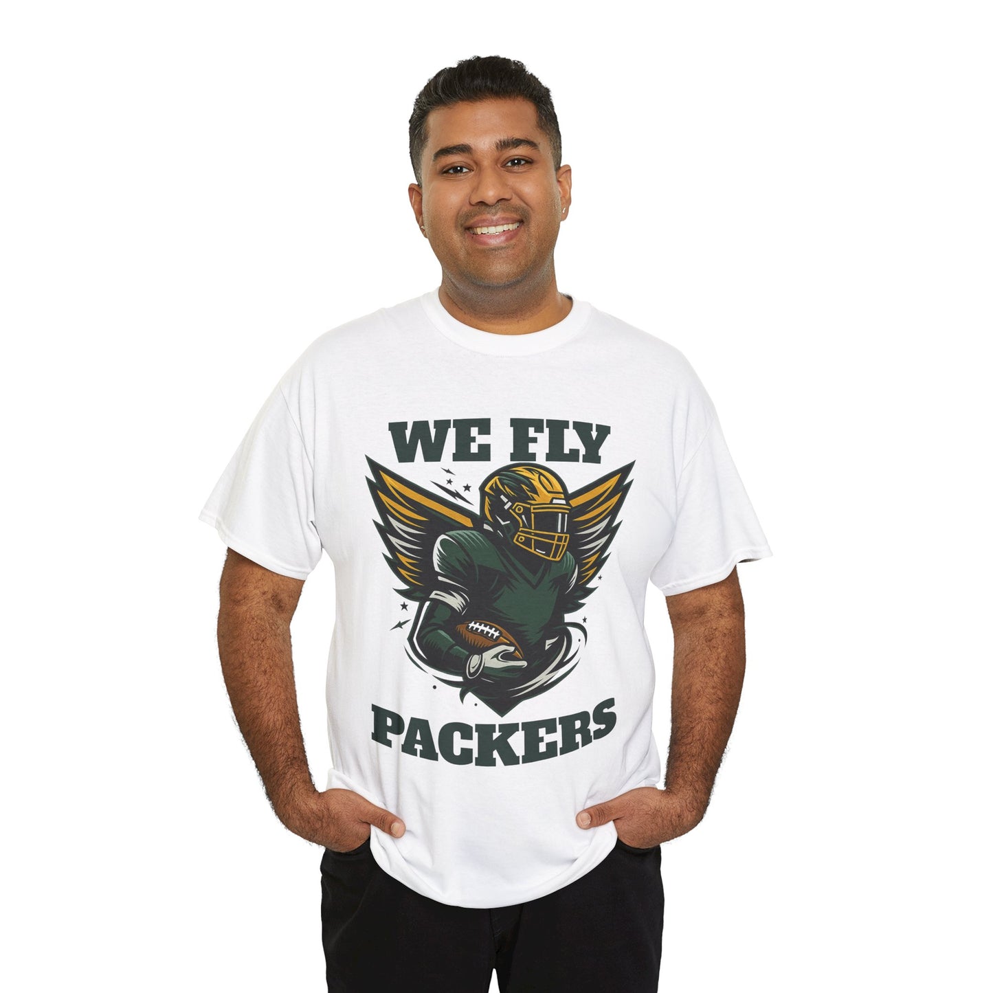 We Fly High Green Bay Packers Unisex Heavy Cotton Shirt NFL Football Fans Gift Tee