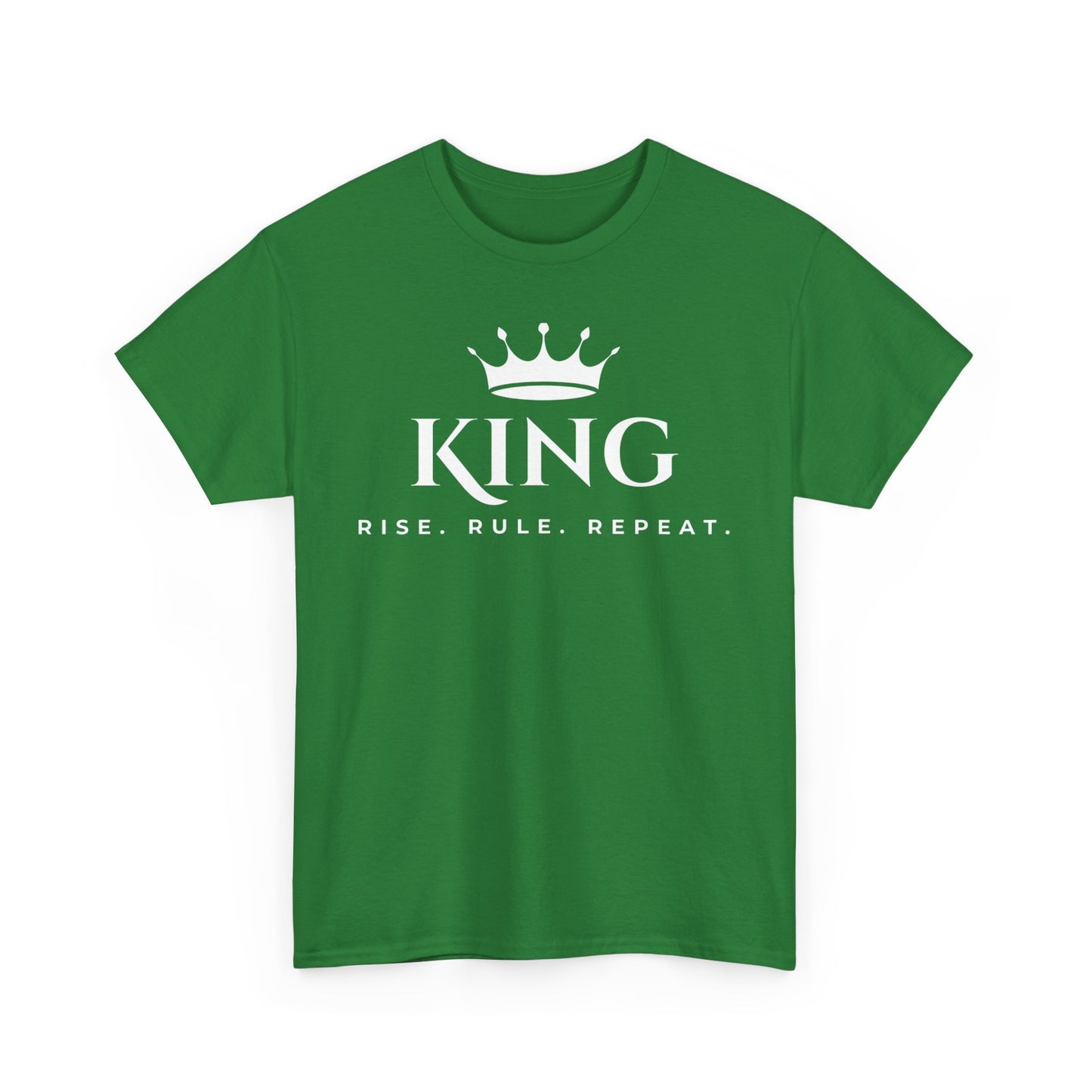 KING - Rise Rule Repeat White Text Tee