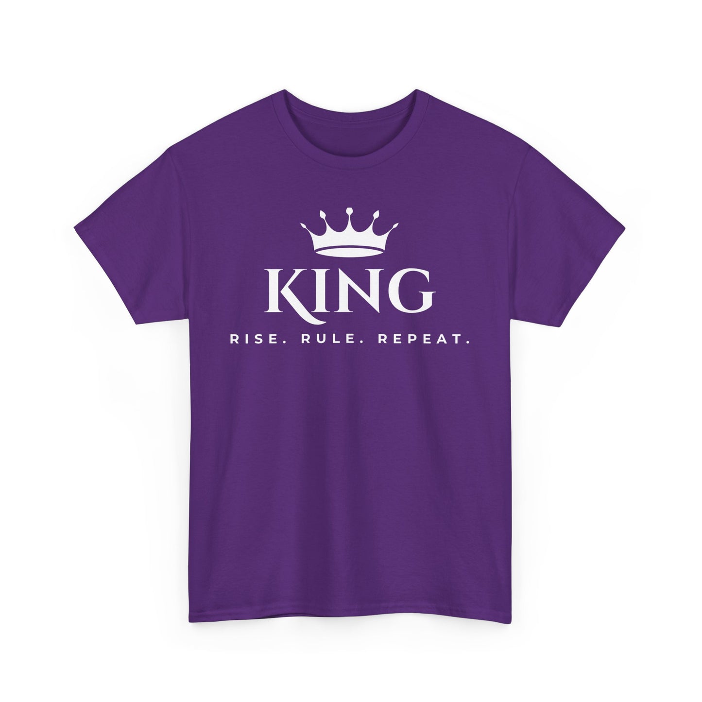 KING - Rise Rule Repeat White Text Tee