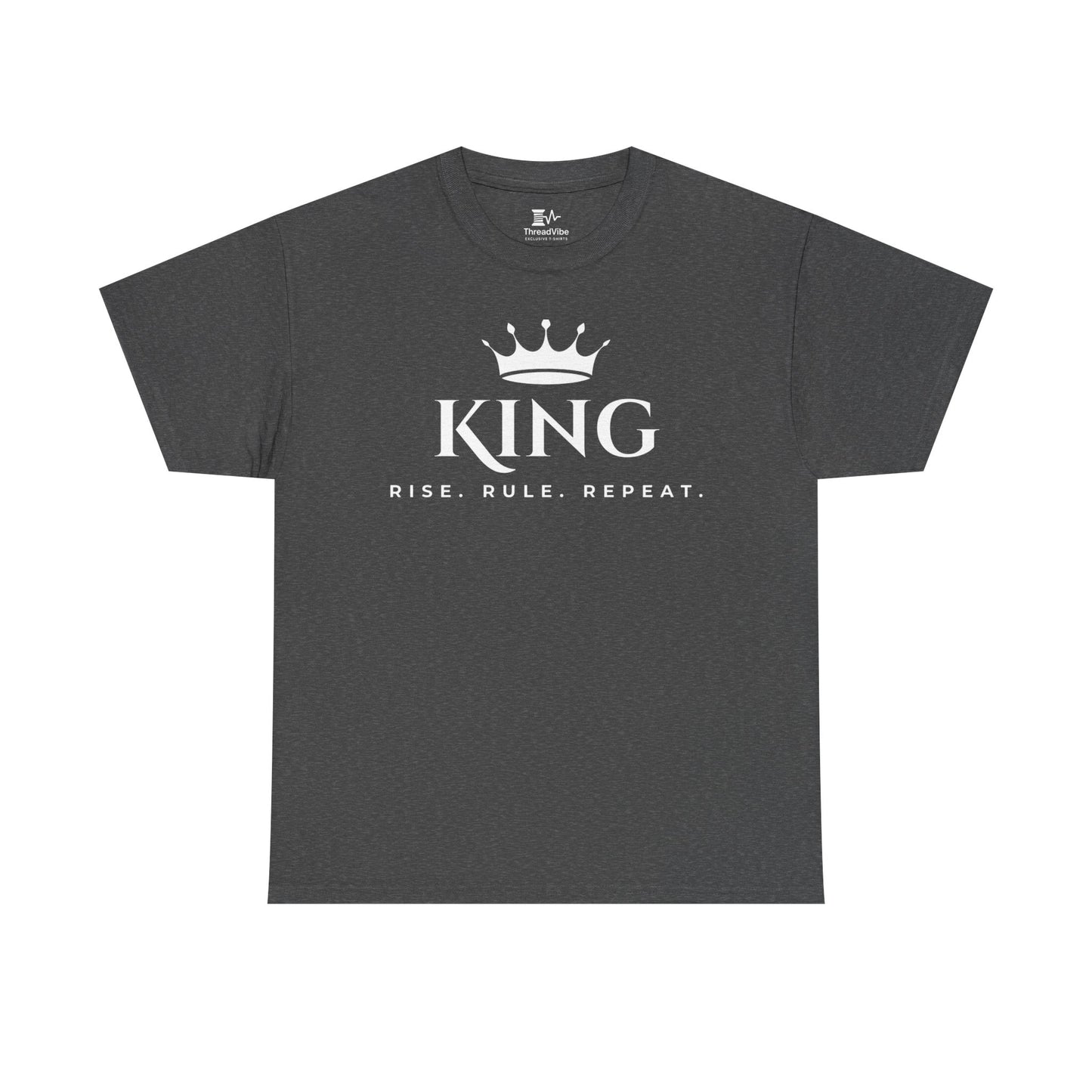 KING - Rise Rule Repeat White Text Tee