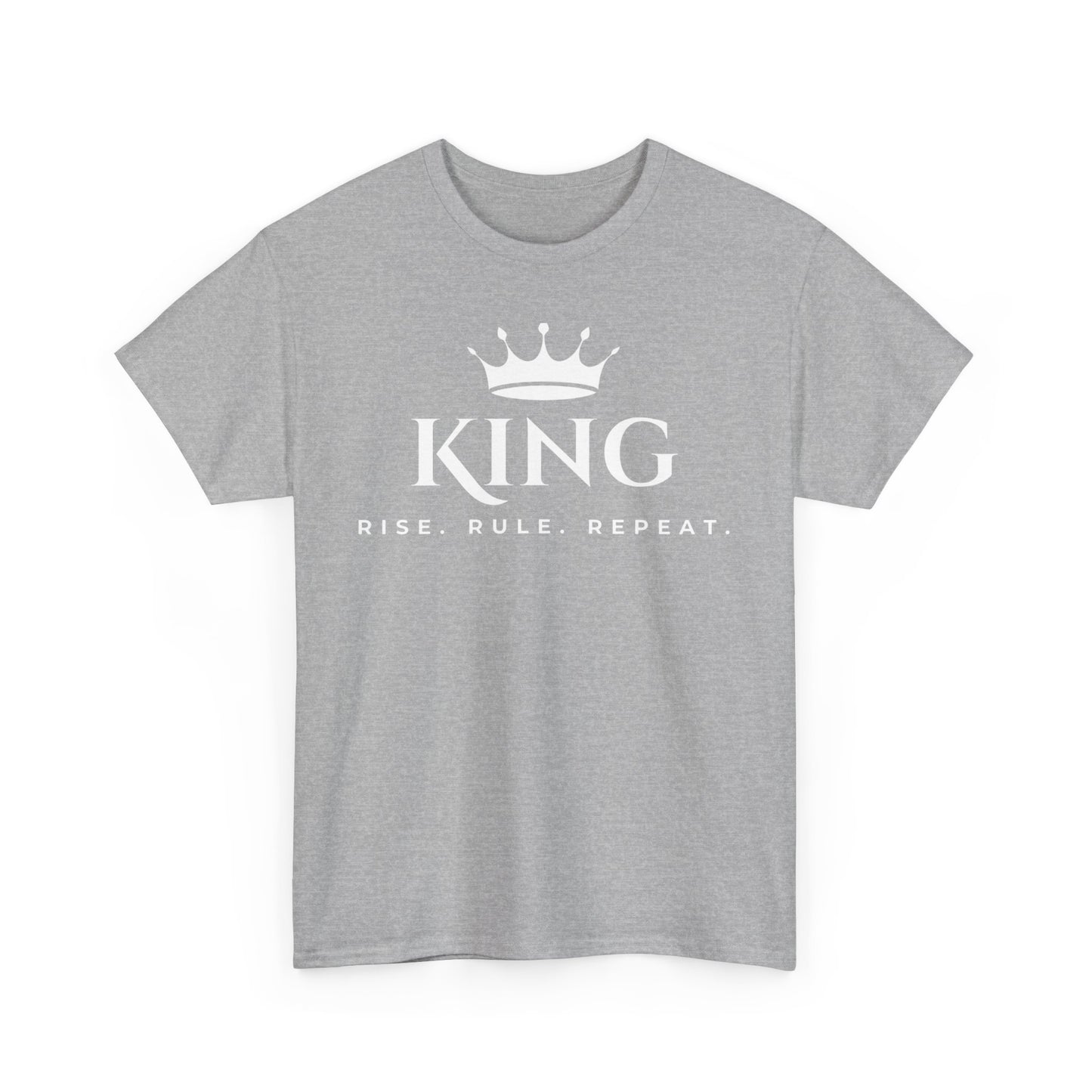 KING - Rise Rule Repeat White Text Tee