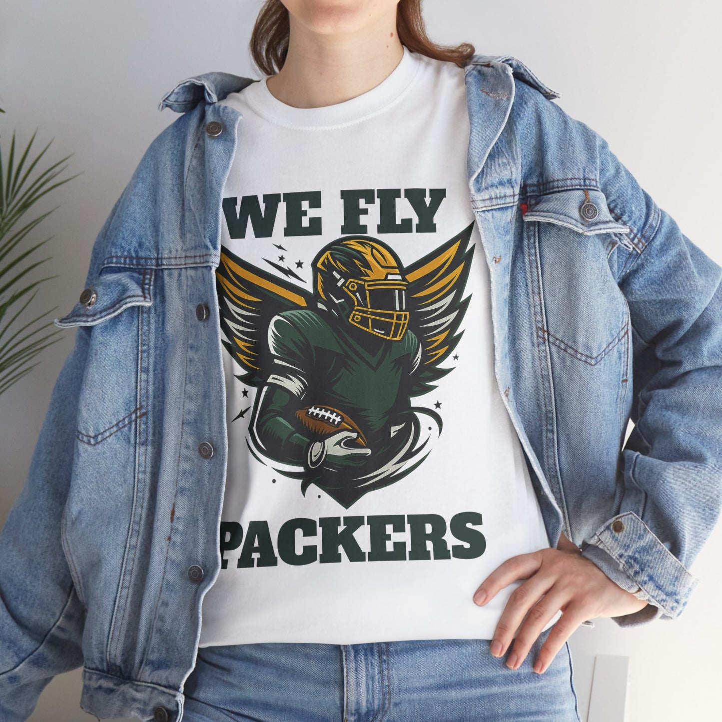 We Fly High Green Bay Packers Unisex Heavy Cotton Shirt NFL Football Fans Gift Tee