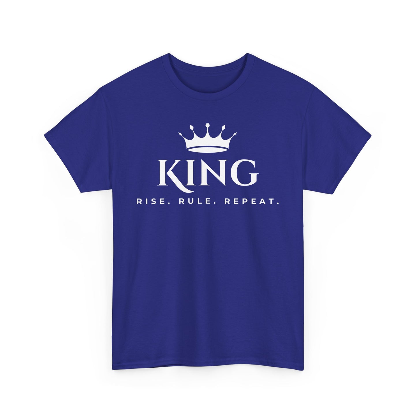 KING - Rise Rule Repeat White Text Tee
