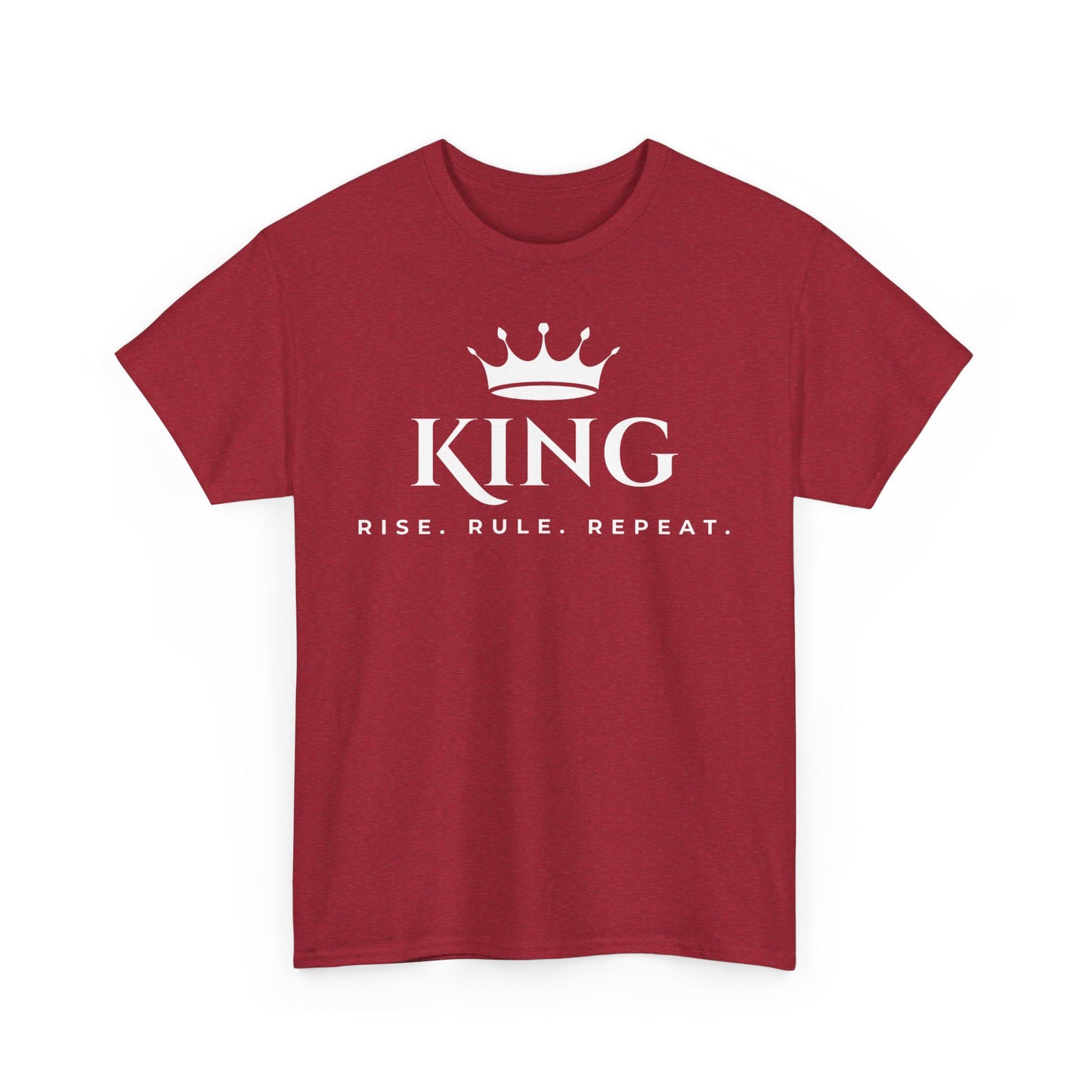 KING - Rise Rule Repeat White Text Tee