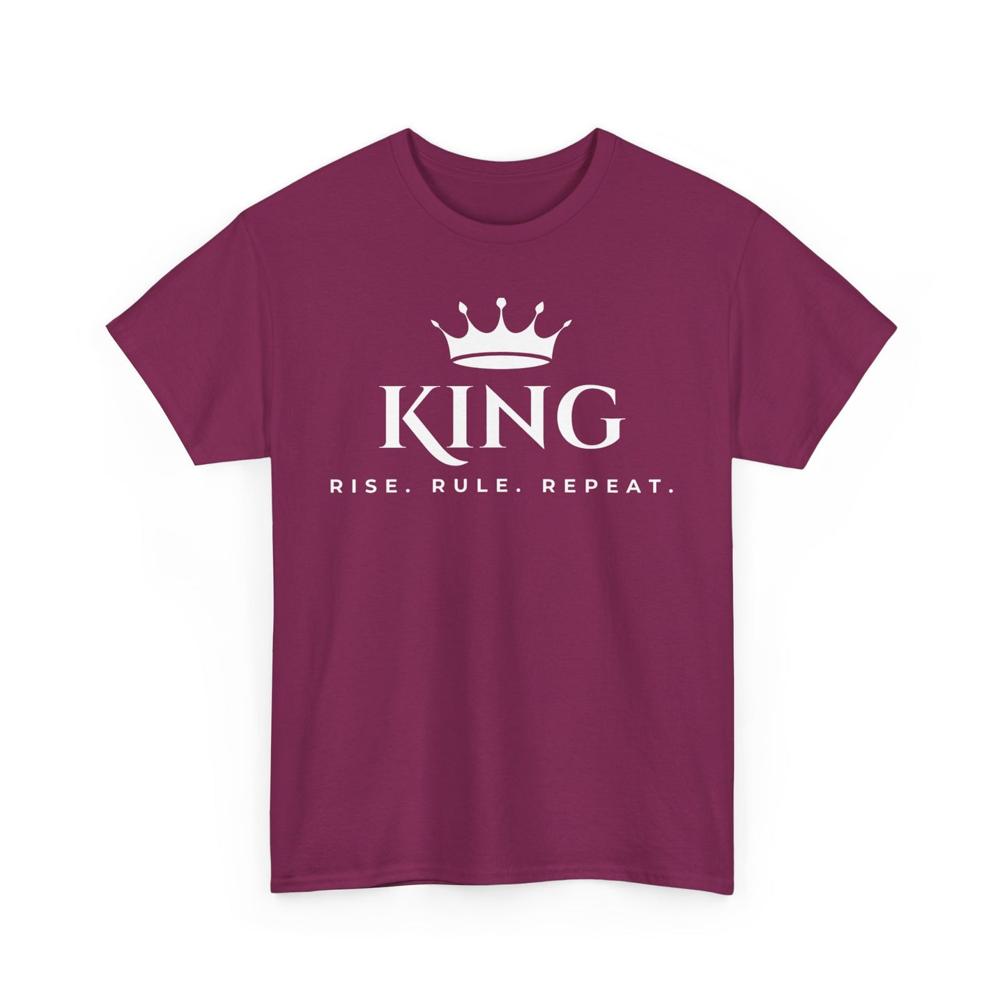 KING - Rise Rule Repeat White Text Tee