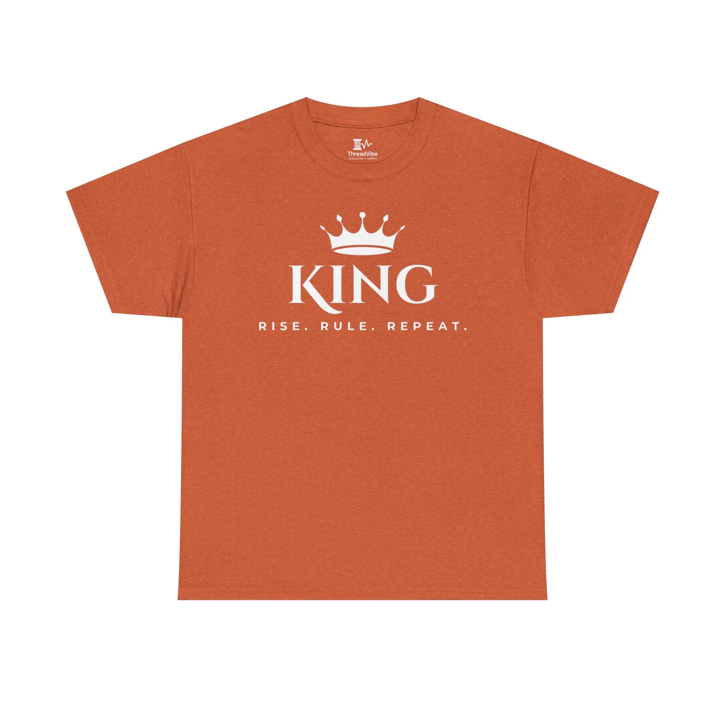 KING - Rise Rule Repeat White Text Tee